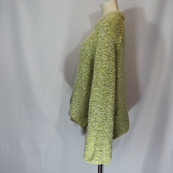 Free People slouchy sweater high low top yellow, black white colors size Medium - Picture 3 of 9